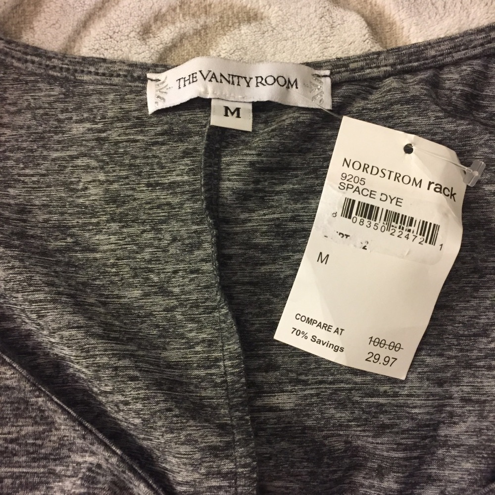 NWT Vanity Room Asymmetrical Gray Stretchy Dress - Picture 5 of 7